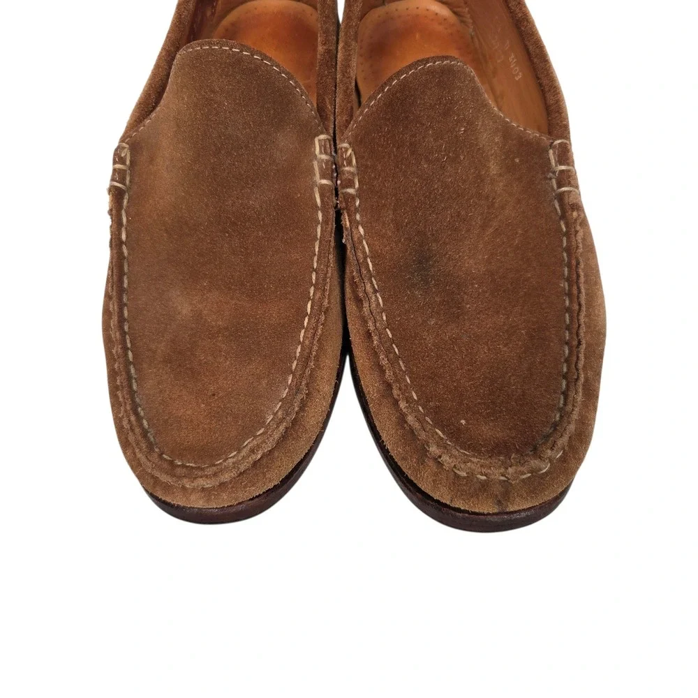 Allen Edmonds Keene Loafers Mens 8.5 D Brown Suede Moc Toe Slip On Shoes 3403